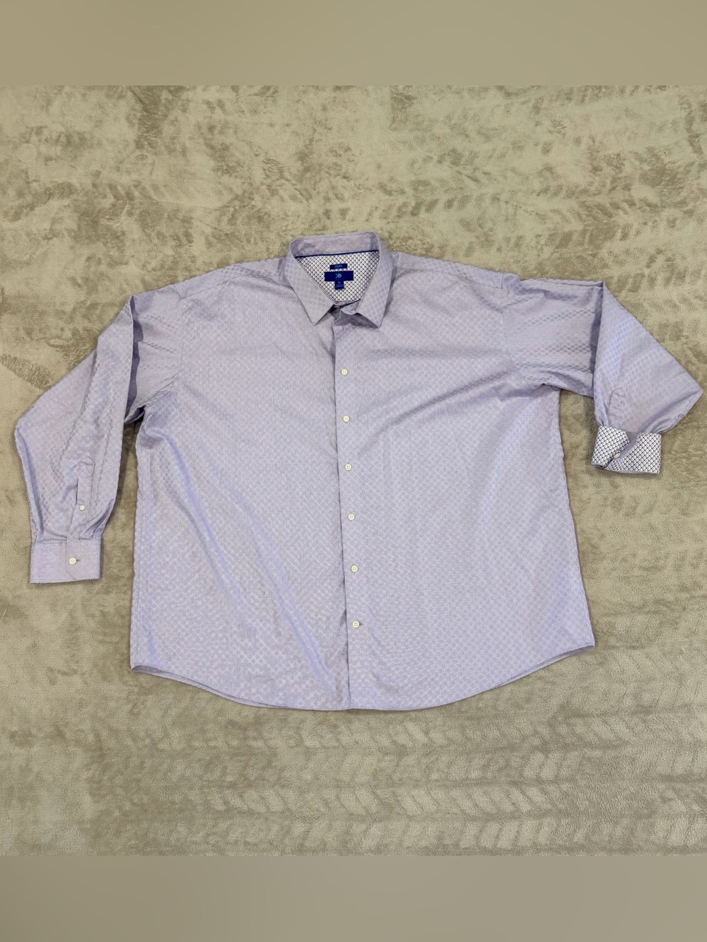 Egara Purple Textured Long Sleeve Button Down Shirt 3X Non-Iron Classic Fit